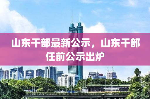 山东省管干部最新公示，深化透明度推动治理现代化进程