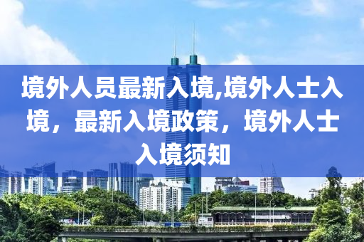 全球视角下的境外入境最新动态深度分析与展望